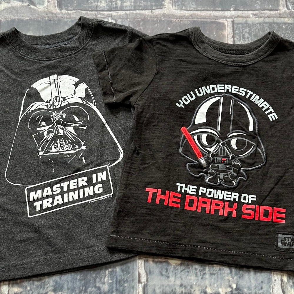 Two Star Wars Darth Vader toddler shirts, size 3T